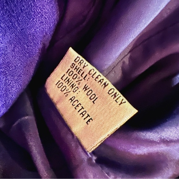 John Meyer of Norwich Vintage Indigo Purple & Black Brocade Sequin Wool Blazer - Picture 7 of 16